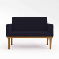 Kit Sofá Namoradeira + Poltrona Reforçada azul Marinho