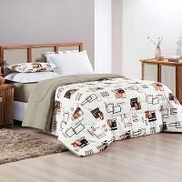 Kit Edredom Grace King 01 Peça 100% Algodão Dupla Face Extra Macio Estampado - Avelã - 1