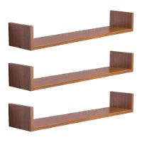 Kit 3 Prateleiras U 100 X 15cm Freijó Suporte Invisível - 2