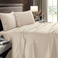 Kit De Cama King 4 Pçs Com Aplicação De Renda Pérola - 2