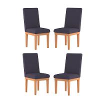 Kit 4 Cadeiras Estofadas Para Mesa De Jantar cinza - 1