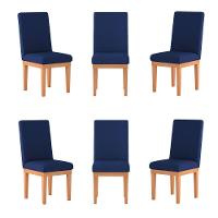 Kit 6 Cadeiras Estofadas Para Mesa De Jantar azul Marinho - 1