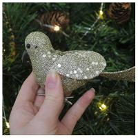 Kit 8 Enfeite Decoração árvore Natal Pomba Dourada Natalina 16cm