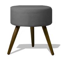 Kit 2 Poltronas Opalas Com Puff Redondo Suede Grafite - 3