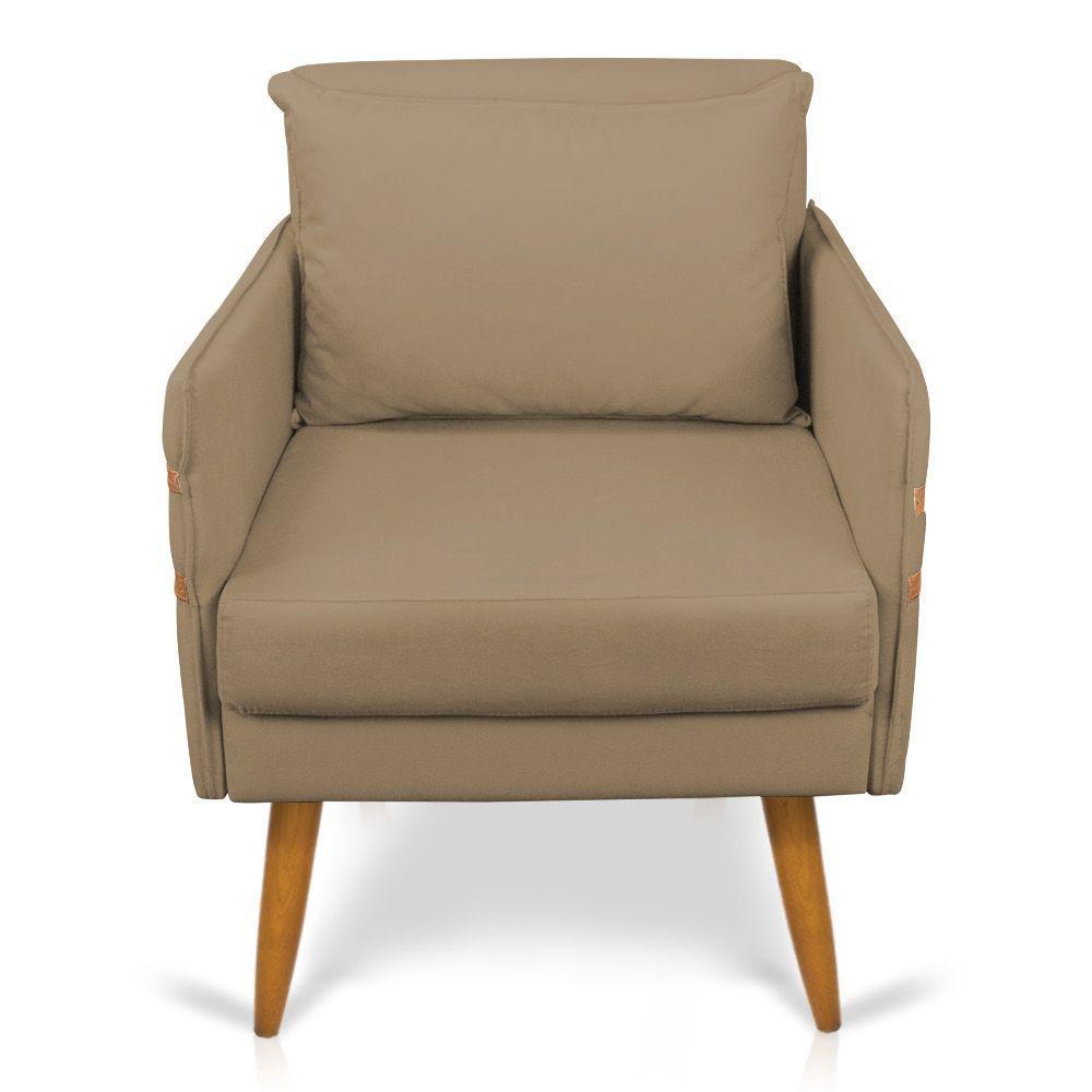 Kit 02 Poltronas Mari Suede Marrom Rato Pés Palito Castanho - 6