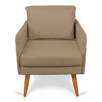 Kit 02 Poltronas Mari Suede Marrom Rato Pés Palito Castanho - 6