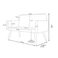 Kit Namoradeira + 02 Poltronas Linho Cinza Claro - 6