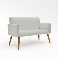 Kit Namoradeira + 02 Poltronas Linho Cinza Claro - 9