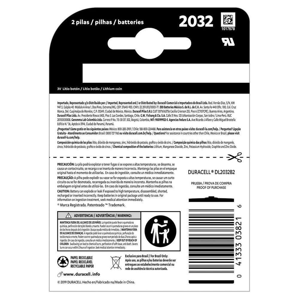 Pilha Moeda Lithium 3v Cr2032 (com 2 Pilhas) - 2