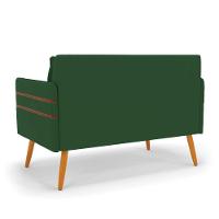 Namoradeira 02 Lugares Mari Veludo Pés Palito Castanho Verde - 5