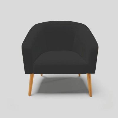 Poltrona Decorativa Stella Linho Composê Com Pés Palito