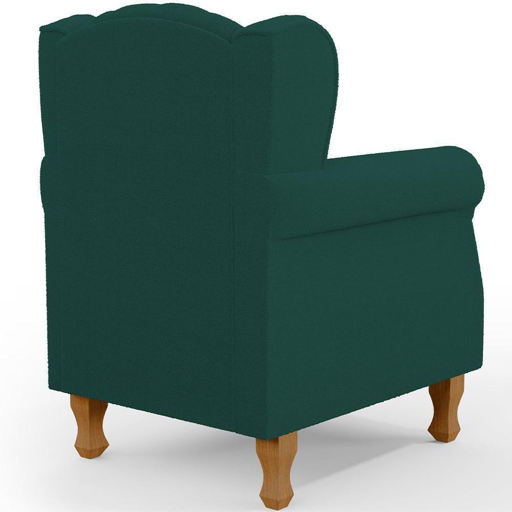Poltrona De Amamentação Yara P02 Com Puff Paris Luis Xv L02 Bouclê Verde - Lyam Decor - 2