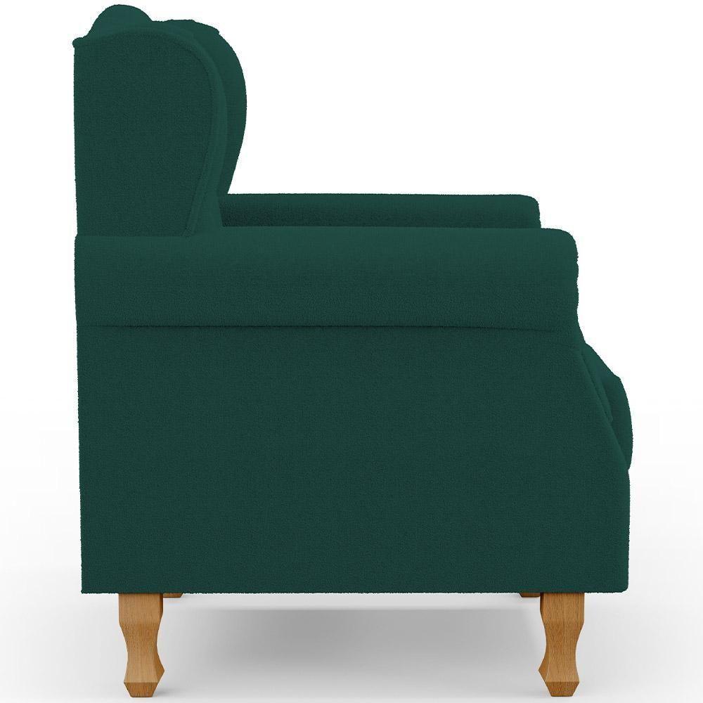 Poltrona De Amamentação Yara P02 Com Puff Paris Luis Xv L02 Bouclê Verde - Lyam Decor - 5