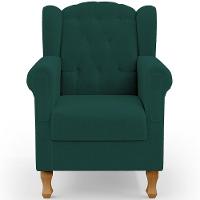 Poltrona De Amamentação Yara P02 Com Puff Paris Luis Xv L02 Bouclê Verde - Lyam Decor - 3