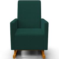 Poltrona De Amamentação Com Balanço Ravena W01 Bouclê Verde - Lyam Decor - 5