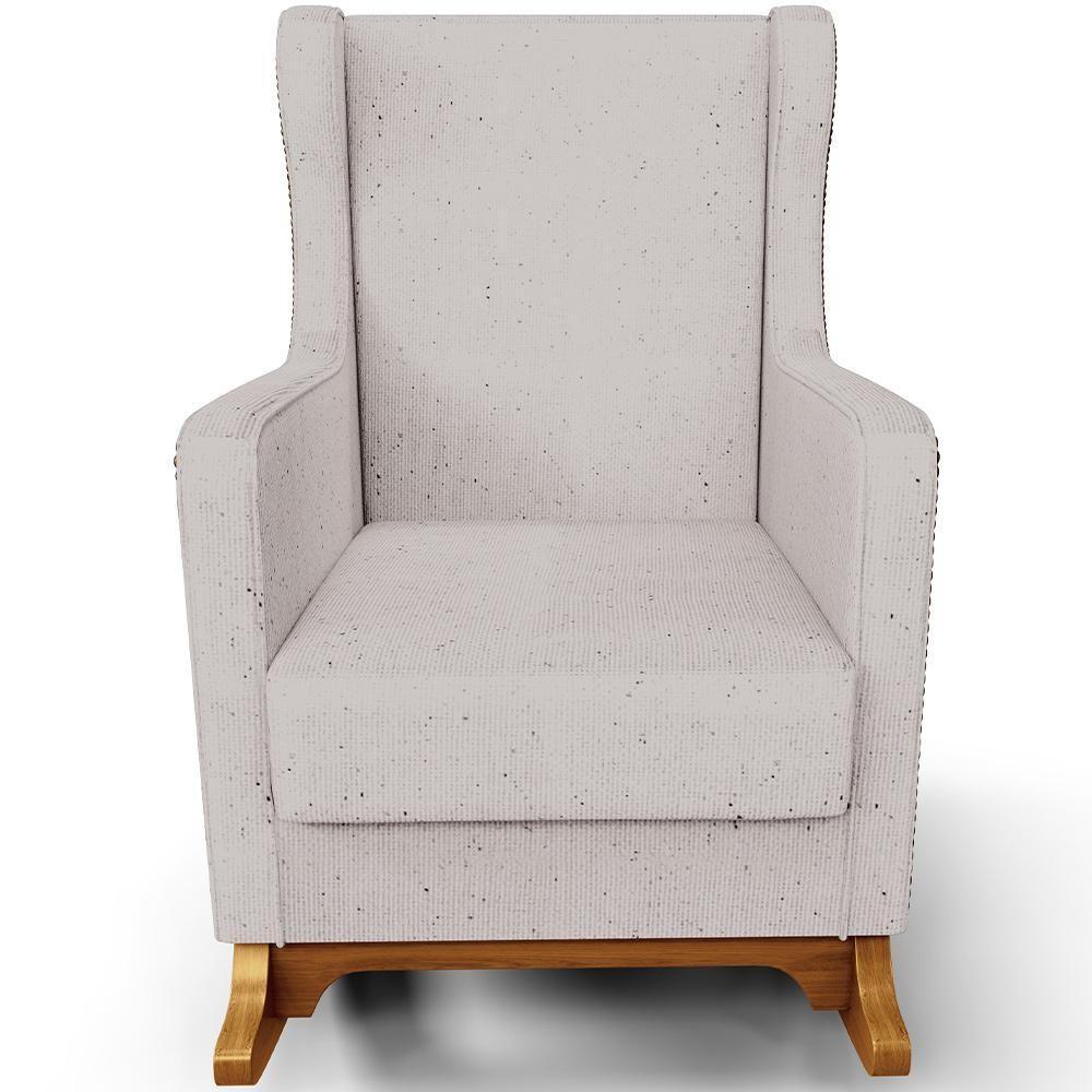 Poltrona De Amamentação Com Balanço E Puff Mavie L02 Linho Bege - Lyam Decor - 2