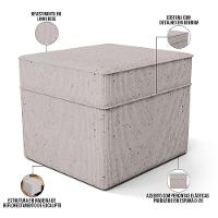 Poltrona De Amamentação Com Balanço E Puff Mavie L02 Linho Bege - Lyam Decor - 5