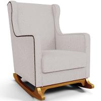 Poltrona De Amamentação Com Balanço E Puff Mavie L02 Linho Bege - Lyam Decor - 8