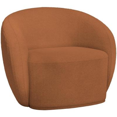Poltrona Decorativa Gliese K01 Giratória Bouclê Mostarda Lyam Decor