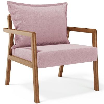 Poltrona Decorativa Alícia B04 Para Sala De Estar Bouclê Rosê Lyam Decor