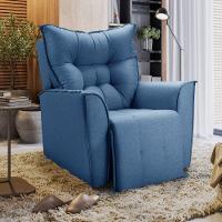 Poltrona Do Papai Reclinável King Linho Shop Das Cabeceiras Azul Linho