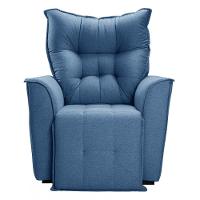 Poltrona Do Papai Reclinável King Linho Shop Das Cabeceiras Azul Linho - 6