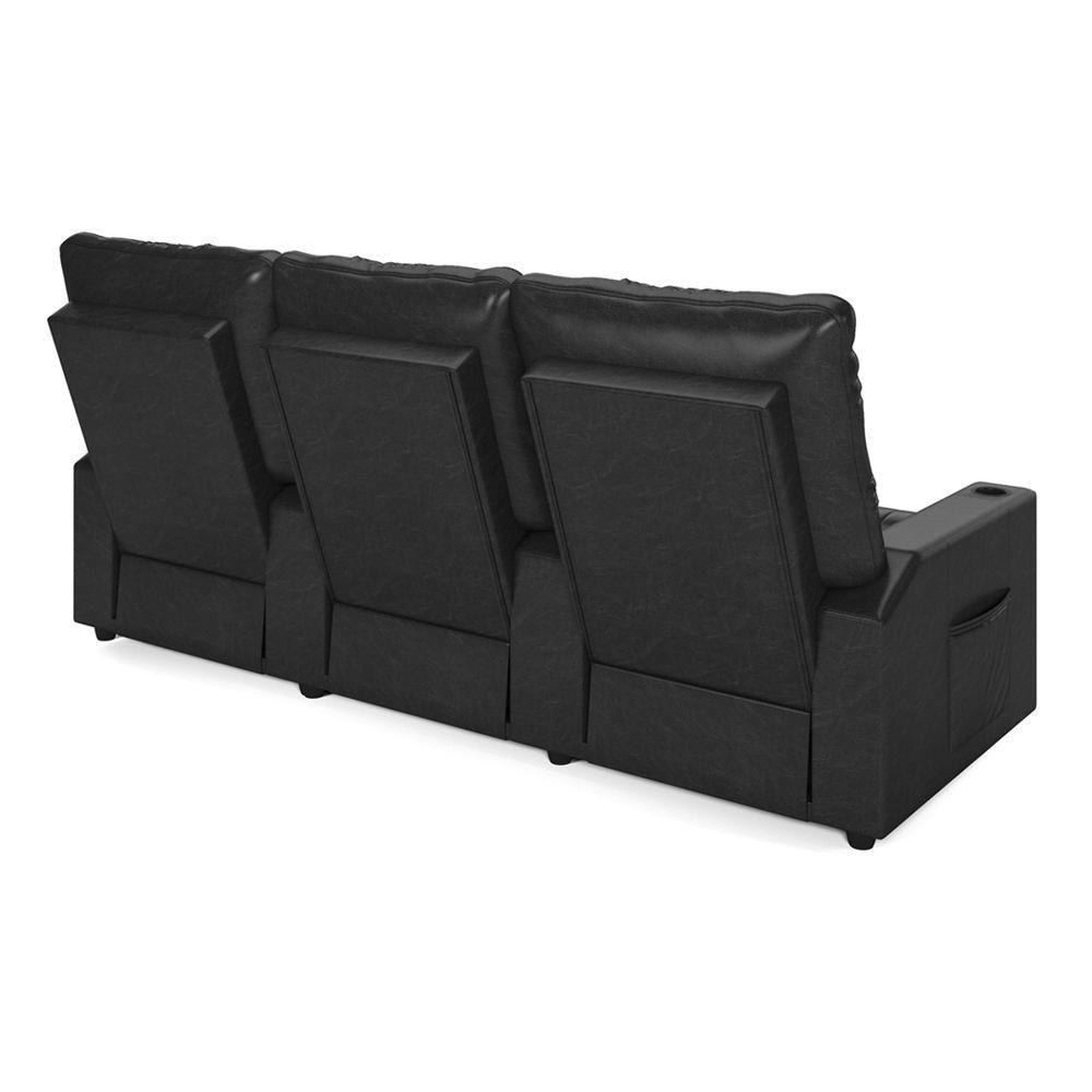Poltrona Do Papai Reclinável Cinema 3 Lugares Manual Baú Usb Haifa F05 Facto Preto B - Lyam Decor - 7