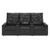 Poltrona Do Papai Reclinável Cinema 3 Lugares Manual Baú Usb Haifa F05 Facto Preto B - Lyam Decor - 3