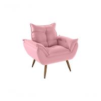 Poltrona Decorativa Tóquio 1 Lugar Veludo Turkey Rosa Matrix - 1