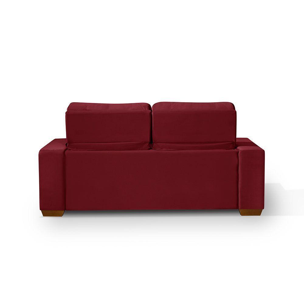 Sofá 3 Lugares 195cm C/ Molas Retrátil E Reclinável Vermelho - 2