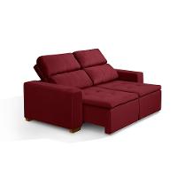 Sofá 3 Lugares 195cm C/ Molas Retrátil E Reclinável Vermelho - 3