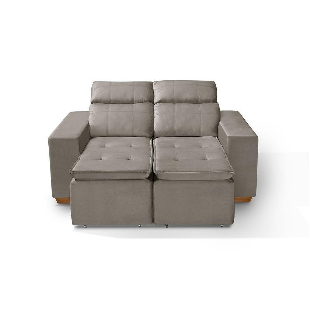 Sofá 2 Lugares 150cm Com Molas, Retrátil E Reclinável Bege - 2