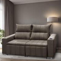 Sofá 2 Lugares Retrátil Madri 1,50m C-molas Veludo Chocolate