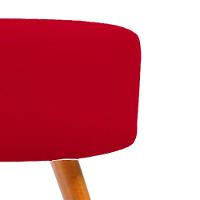 Puff Redondo Suede Cores A Escolha Pes Palito vermelha - 3