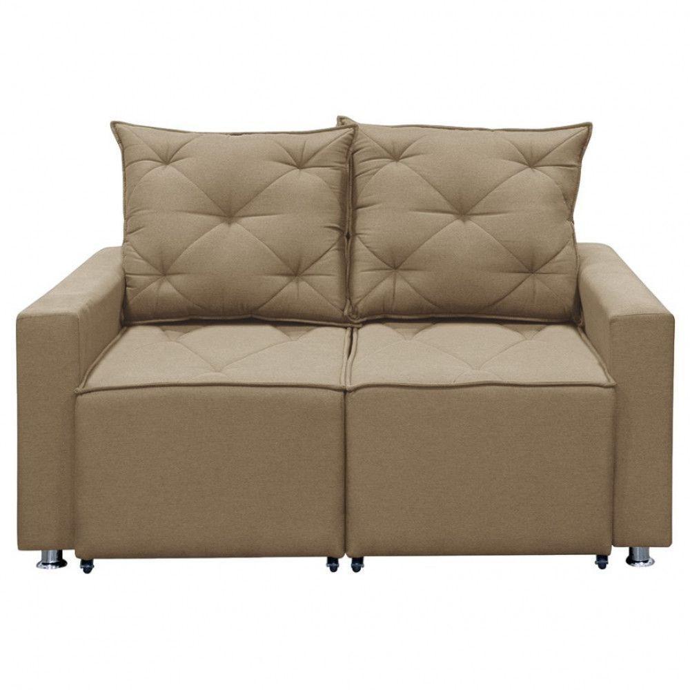 Sofá Retrátil 2 Lugares Bariloche 1.50cm Shop Das Cabeceiras Capuccino - 1
