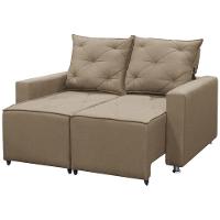 Sofá Retrátil 2 Lugares Bariloche 1.50cm Shop Das Cabeceiras Capuccino - 2