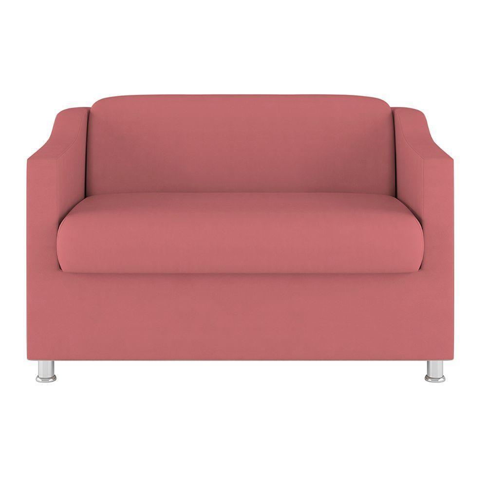 Sofá Namoradeira 2 Lugares Tilla Sala De Espera Suede Cor:rosa - 4