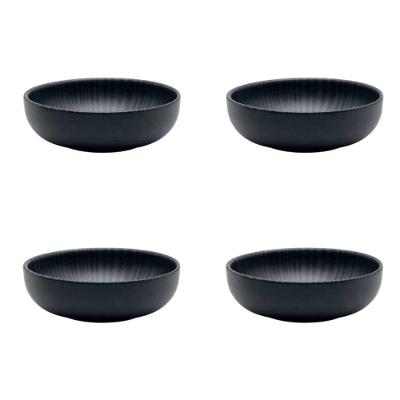 Conjunto De Tigela 04 Peças Flat ônix 600 Ml Oxford