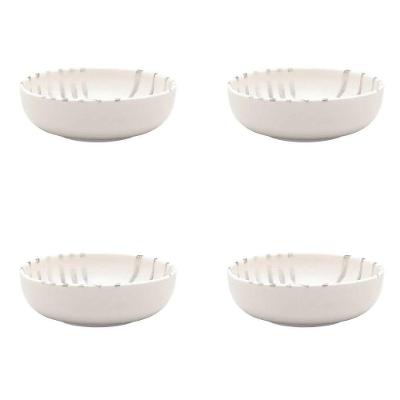 Conjunto de Tigelas Flat Samambaia 4 Peças 600ML Porcelana para Uso Diário Oxford