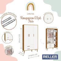 Guarda Roupa Infantil Isis 3 Portas E 2 Gavetas Branco/savana - Reller Móveis Branco/savana - 2