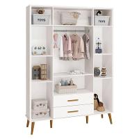 Jogo De Quarto Infantil Isis Guarda Roupa 4 Portas E Cômoda 4 Gavetas Branco - Reller Móveis Branco - 5