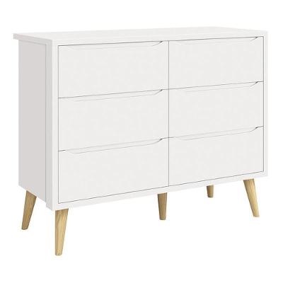 Cômoda Infantil Theo 6 Gavetas MDF Puxador Embutido Branco Fosco