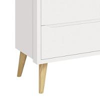 Cômoda Infantil Theo 6 Gavetas Branco Fosco Com Pés Madeira Natural - Reller Móveis Branco Fosco - 3