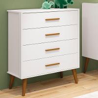 Cômoda Infantil Isis 4 Gavetas Branco - Reller Móveis Branco - 3