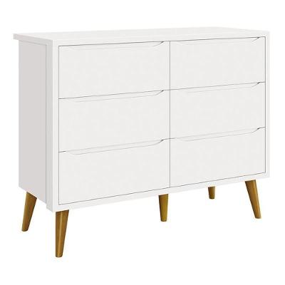 Cômoda Infantil Theo 6 Gavetas MDF Puxador Embutido Branco Fosco