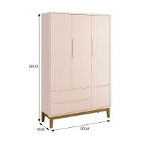 Guarda Roupa Infantil 3 Portas Classic Rosa Fosco Com Pés Amadeirado - Reller Móveis Rosa Fosco - 2