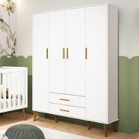 Guarda Roupa Infantil Isis 4 Portas E 2 Gavetas Branco - Reller Móveis Branco - 3