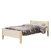 Cama Solteiro Simba Areia Fosco Com Pés Madeira Natural - Reller Móveis Areia Fosco - 2