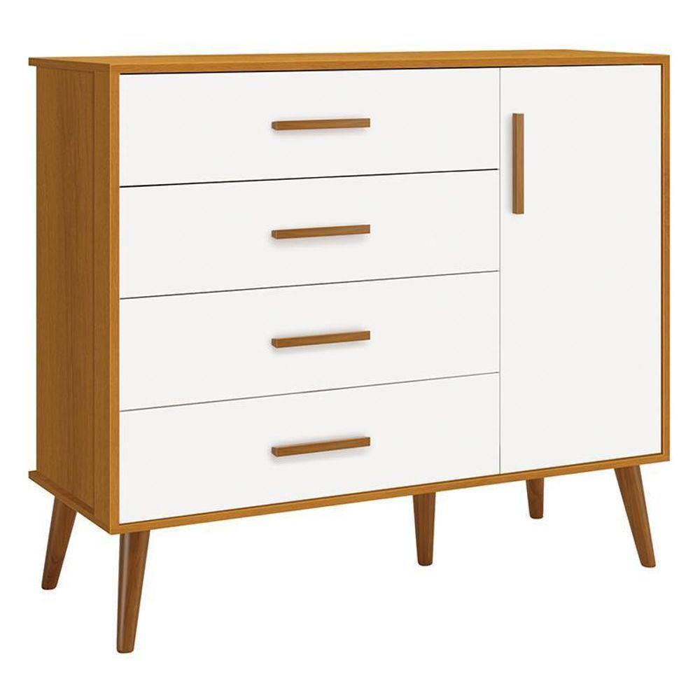 Jogo De Quarto Infantil Isis Guarda Roupa 3 Portas E Cômoda 1 Porta Branco/savana - Reller Móveis Branco/savana - 3