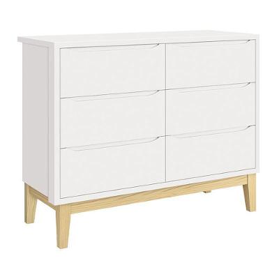 Cômoda Infantil Classic 6 Gavetas MDF com Puxador Embutido Branco Fosco